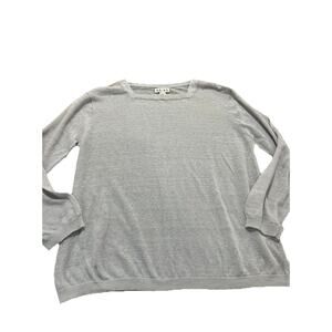 REISS Womens L Linen Blend Lightweight Square Neck Sweater ￼